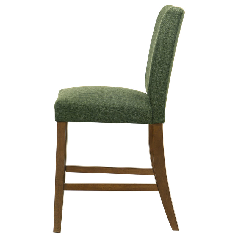 Sillas de comedor tapizadas Paxton de altura de mostrador, verdes (juego de 2)