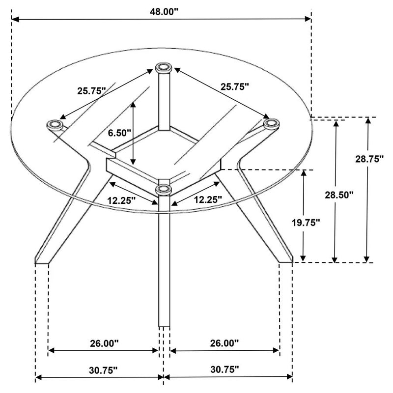 Paxton Round 48-inch Glass Top