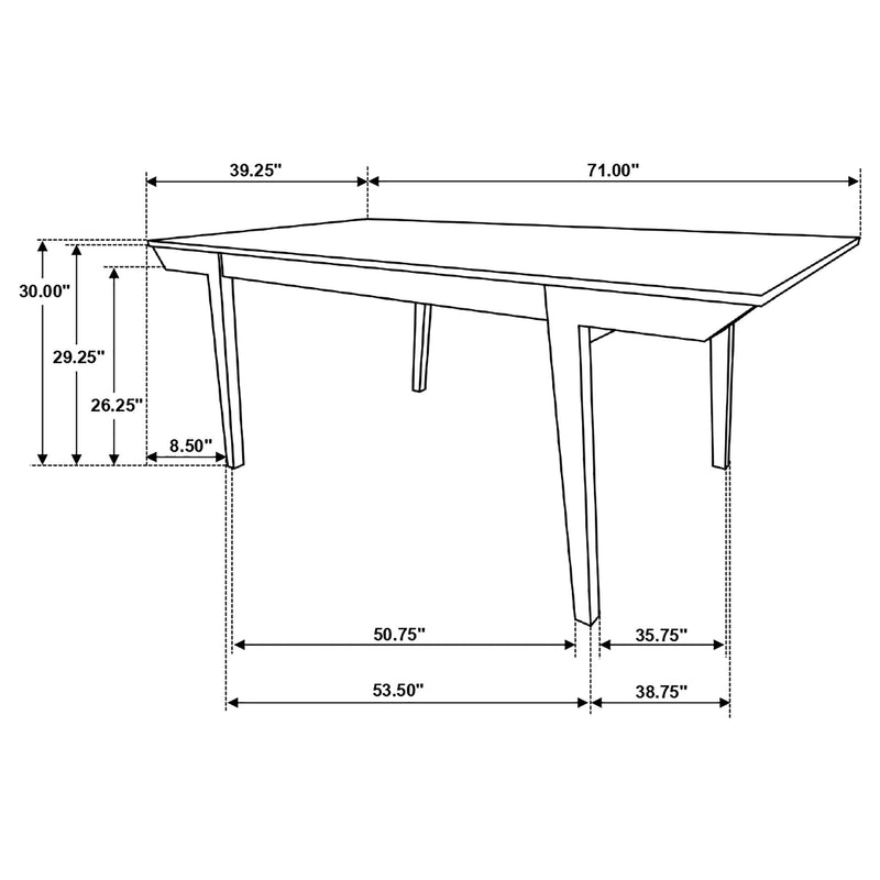 Mesa de comedor rectangular de madera Nogales de 71 pulgadas
