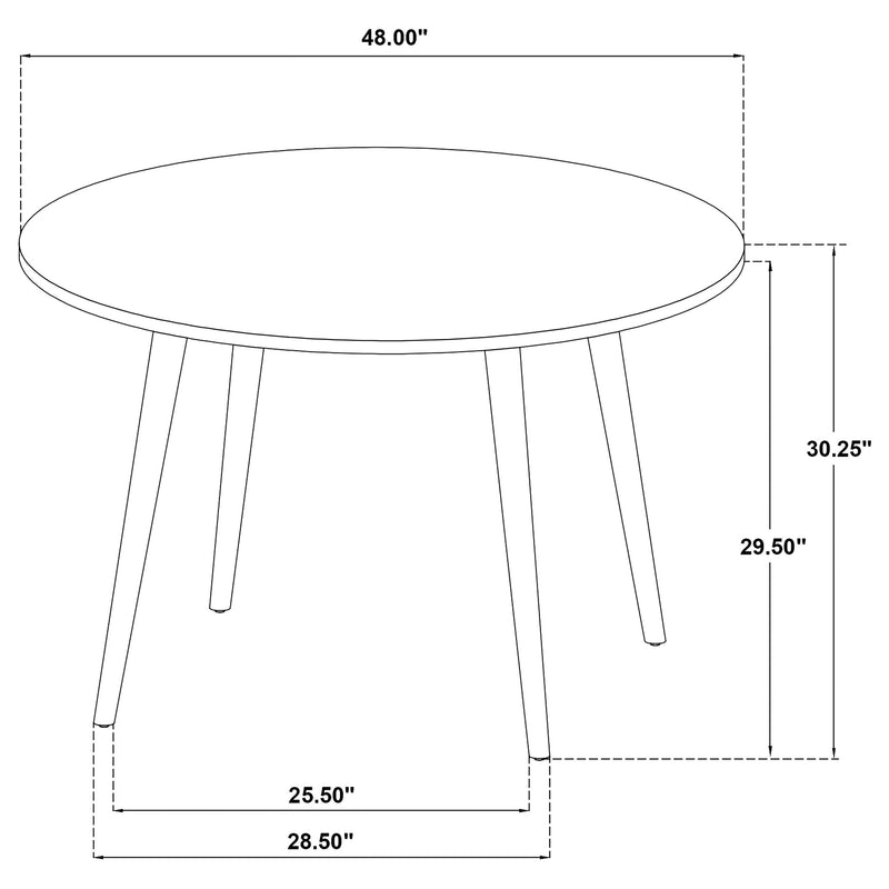 Mesa de comedor redonda de madera Andrews de 48 pulgadas, fresno claro