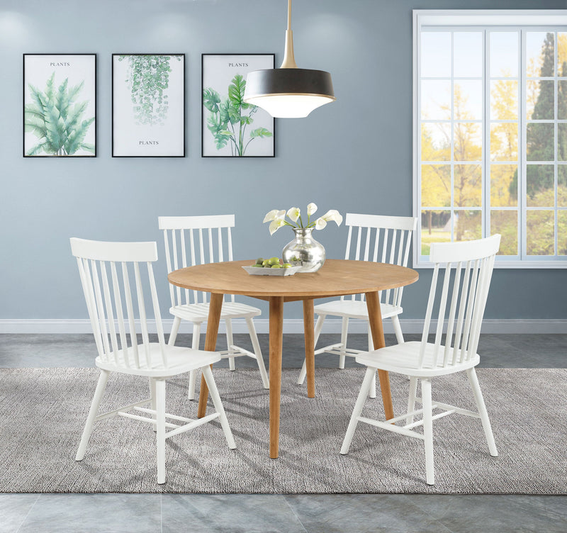 Mesa de comedor redonda de madera Andrews de 48 pulgadas, fresno claro