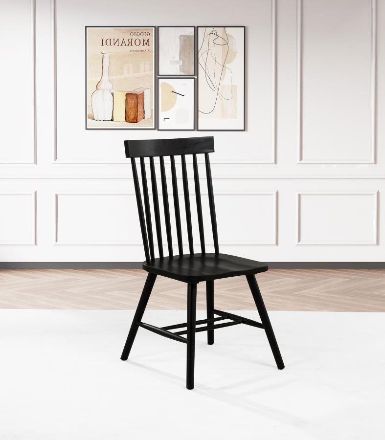 Silla de comedor lateral Andrews Windsor con respaldo de husillo (juego de 2)