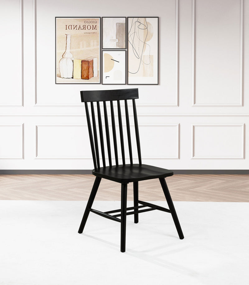 Silla de comedor lateral Andrews Windsor con respaldo de husillo (juego de 2)