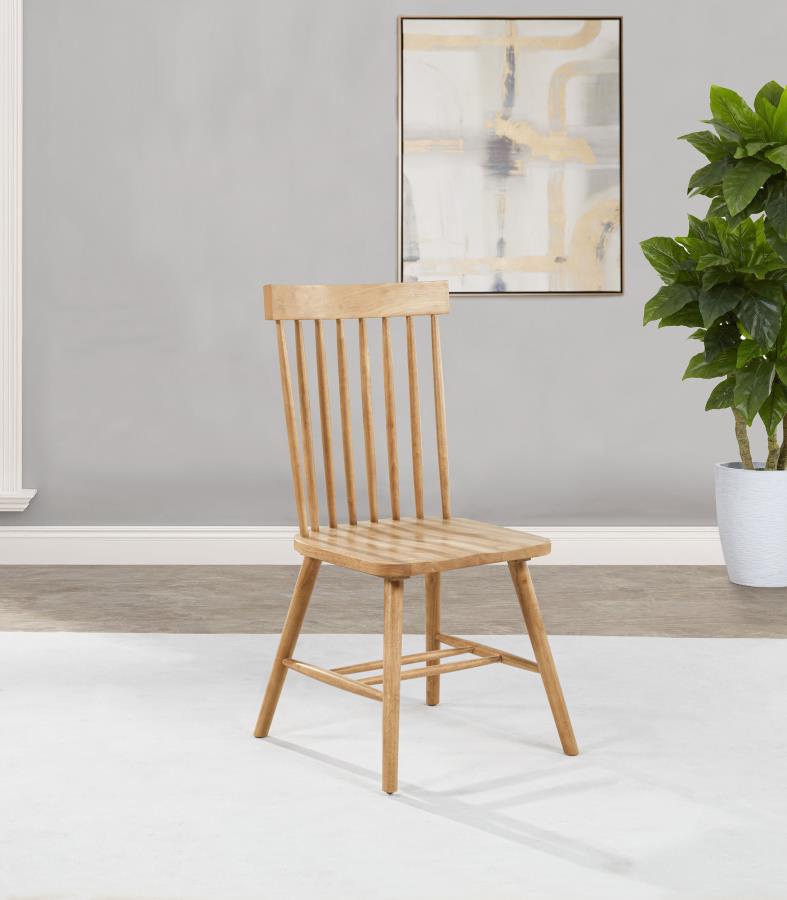 Silla de comedor lateral Andrews Windsor con respaldo de husillo (juego de 2)