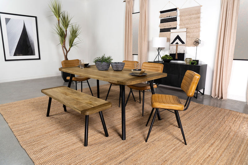 Mesa de comedor Maverick de 70 pulgadas de madera maciza de mango natural