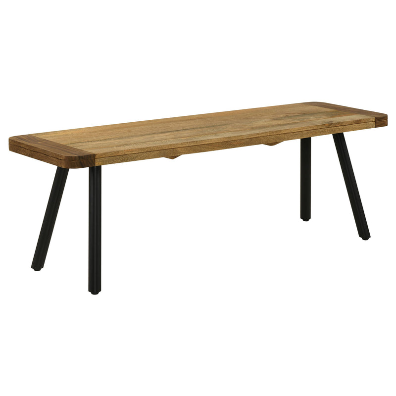 Banco de comedor Maverick de madera de mango natural y negro