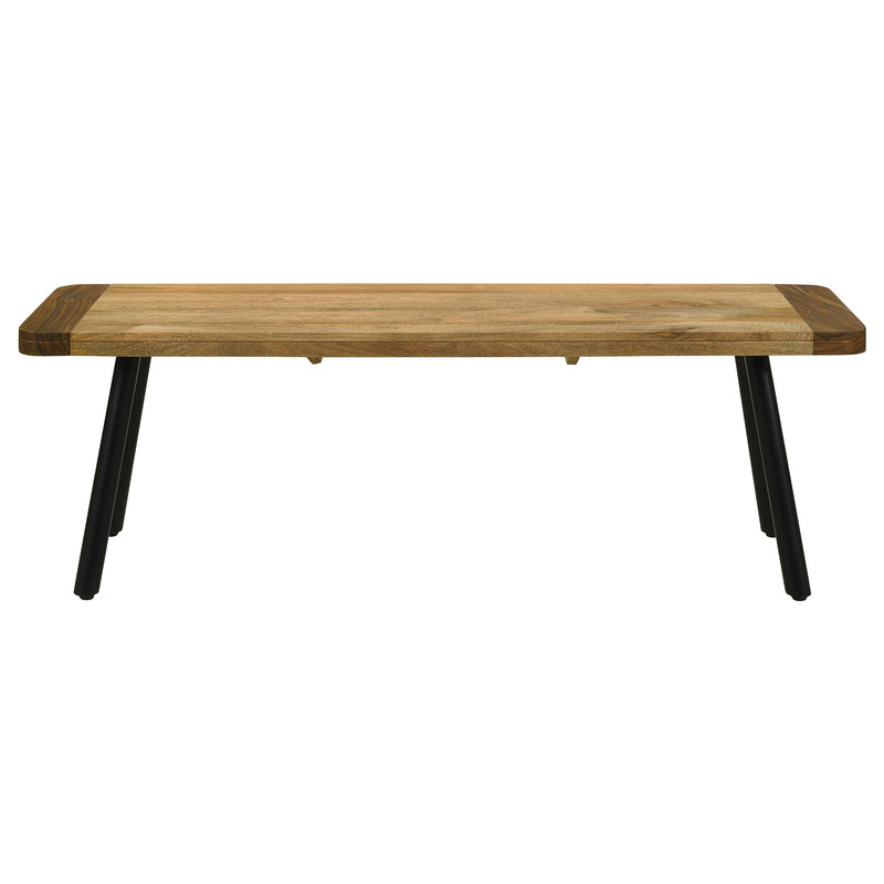 Banco de comedor Maverick de madera de mango natural y negro