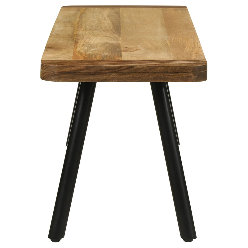 Banco de comedor Maverick de madera de mango natural y negro