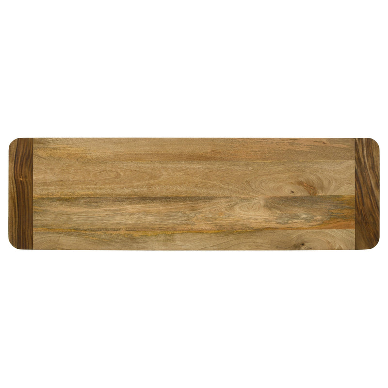 Banco de comedor Maverick de madera de mango natural y negro