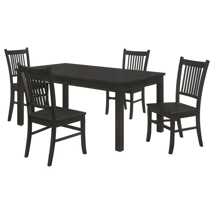 Marbrisa  Rectangular Dining Table Set Matte Black