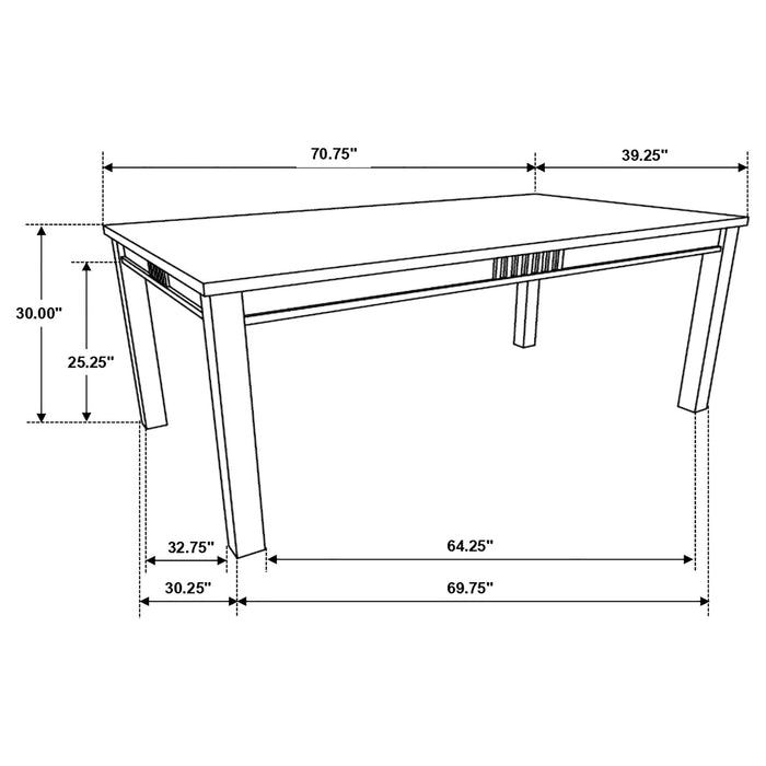 Marbrisa  Rectangular Dining Table Set Matte Black