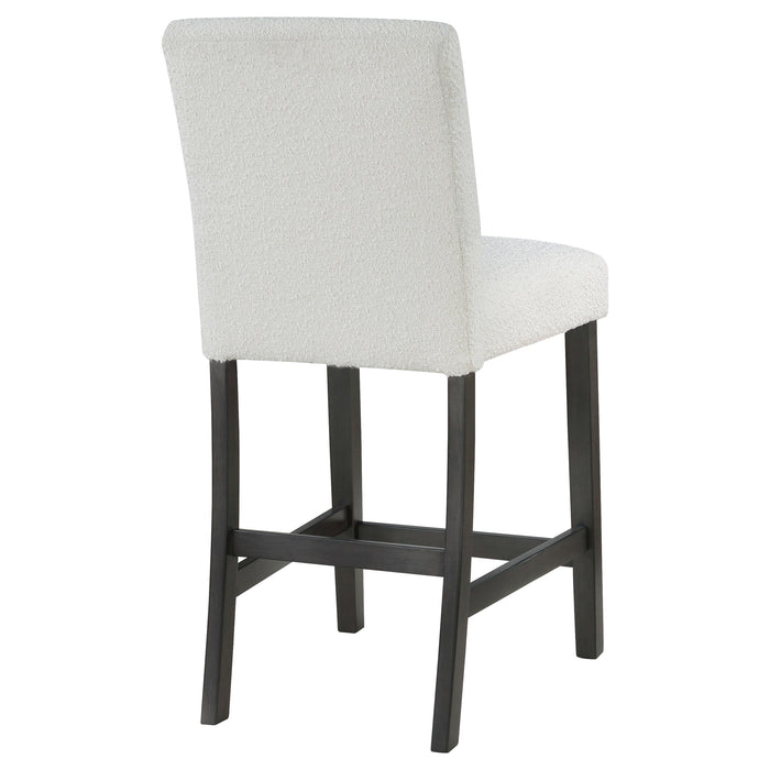 Alba Boucle Upholstered Counter Height Dining Chair White and Charcoal Grey (Set of 2)