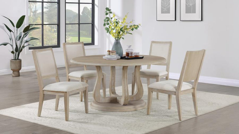 Trofello 5-Piece Farmhouse Round Pedestal Dining Set
