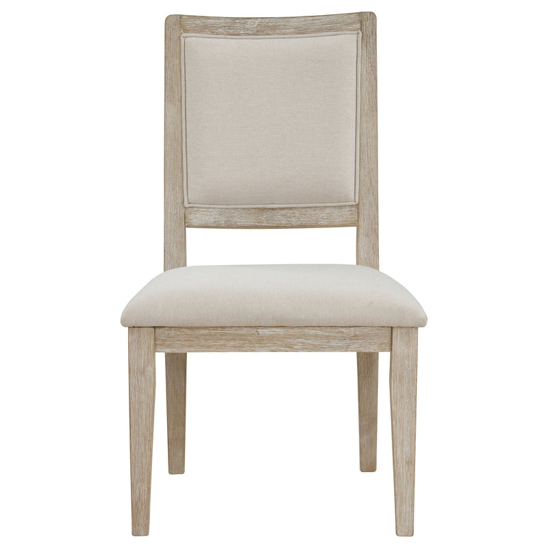 Silla de comedor auxiliar Trofello acolchada, lavada en blanco (juego de 2)