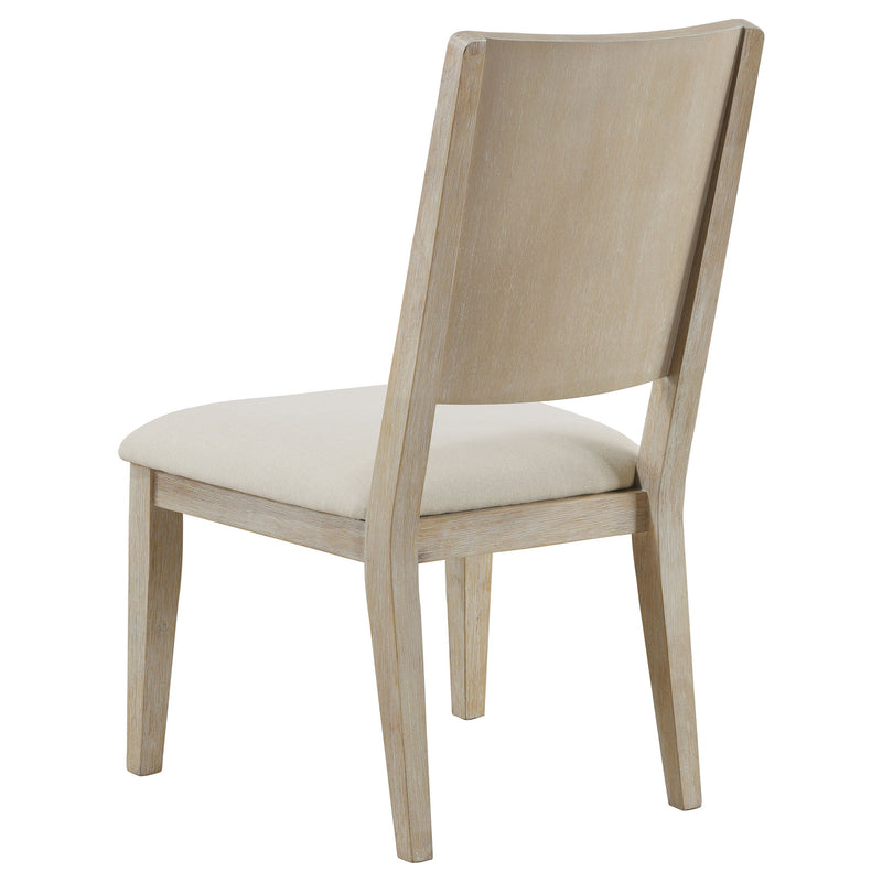 Silla de comedor auxiliar Trofello acolchada, lavada en blanco (juego de 2)