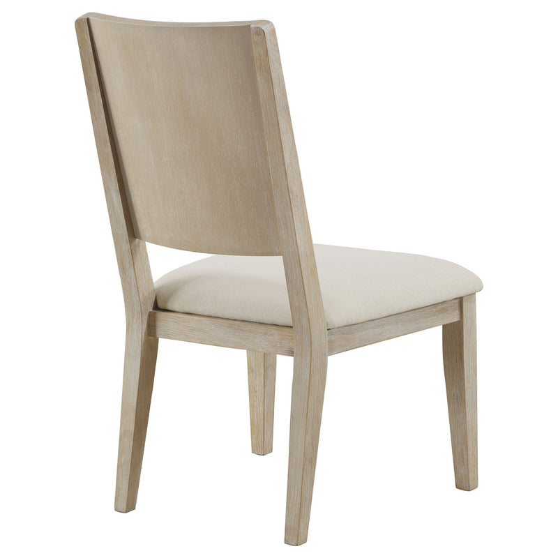 Silla de comedor auxiliar Trofello acolchada, lavada en blanco (juego de 2)