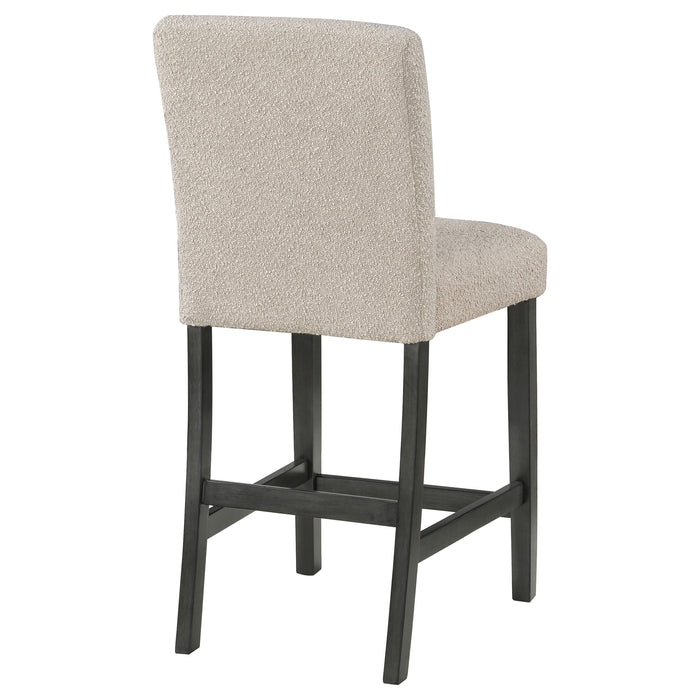 Alba Boucle Upholstered Counter Height Dining Chair White and Charcoal Grey (Set of 2)