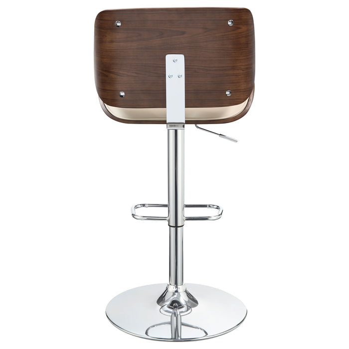 Folsom Upholstered Adjustable Bar Stool Black and Chrome