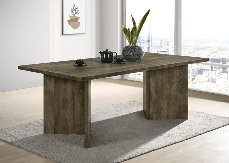 Mesa de comedor Tyler de madera maciza de mango, 80 pulgadas, color marrón