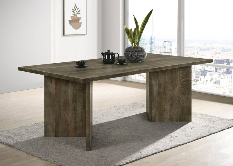 Mesa de comedor Tyler de madera maciza de mango, 80 pulgadas, color marrón