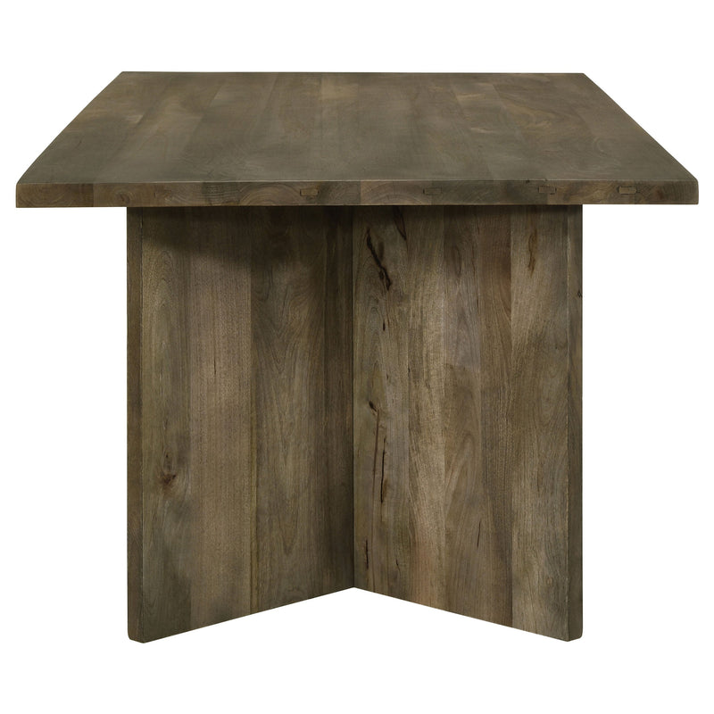 Mesa de comedor Tyler de madera maciza de mango, 80 pulgadas, color marrón