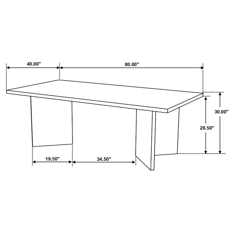 Mesa de comedor Tyler de madera maciza de mango, 80 pulgadas, color marrón