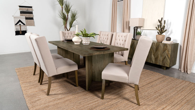 Mesa de comedor Tyler de madera maciza de mango, 80 pulgadas, color marrón