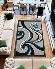 STAR Rug DESIGN 1308 Navy 5x8 (5'2x7'5")"