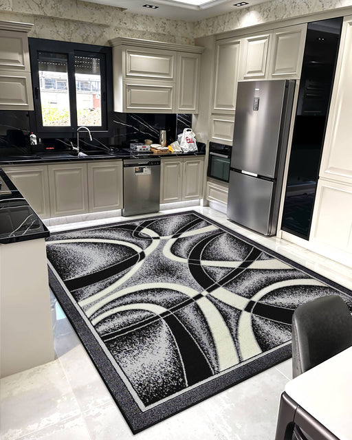 STAR Rug DESIGN 1310 Black 5x8 (5'2x7'5")"