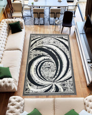 STAR Rug DESIGN 1328 Black 8x11 (7'8x10'8")"