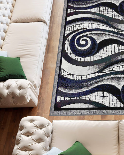 STAR Rug DESIGN 1329 Navy 5x8 (5'2x7'5")"