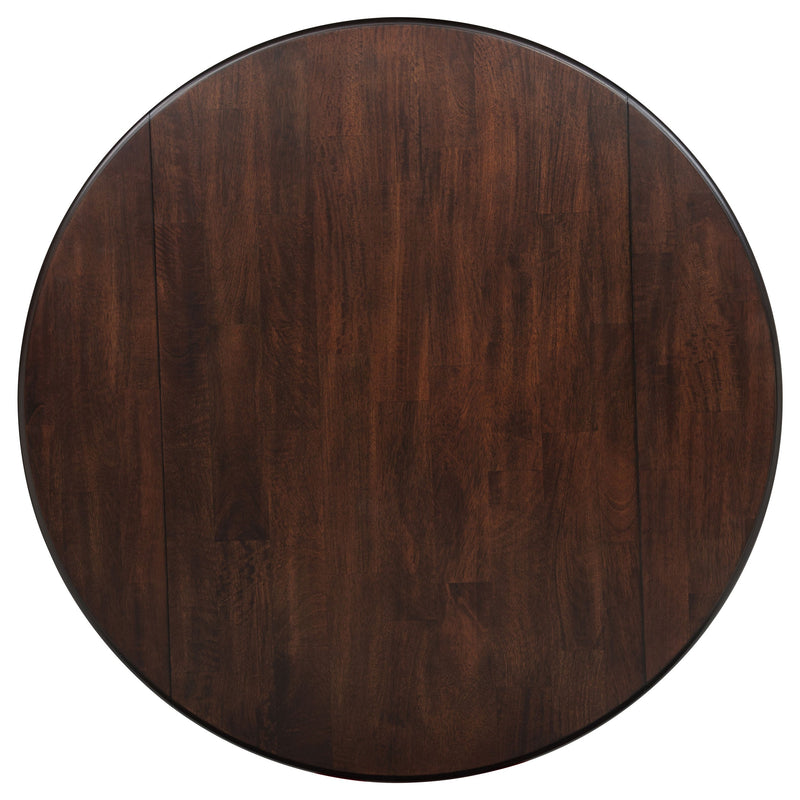 Juego de comedor redondo de madera Barton de 5 piezas marrón oscuro