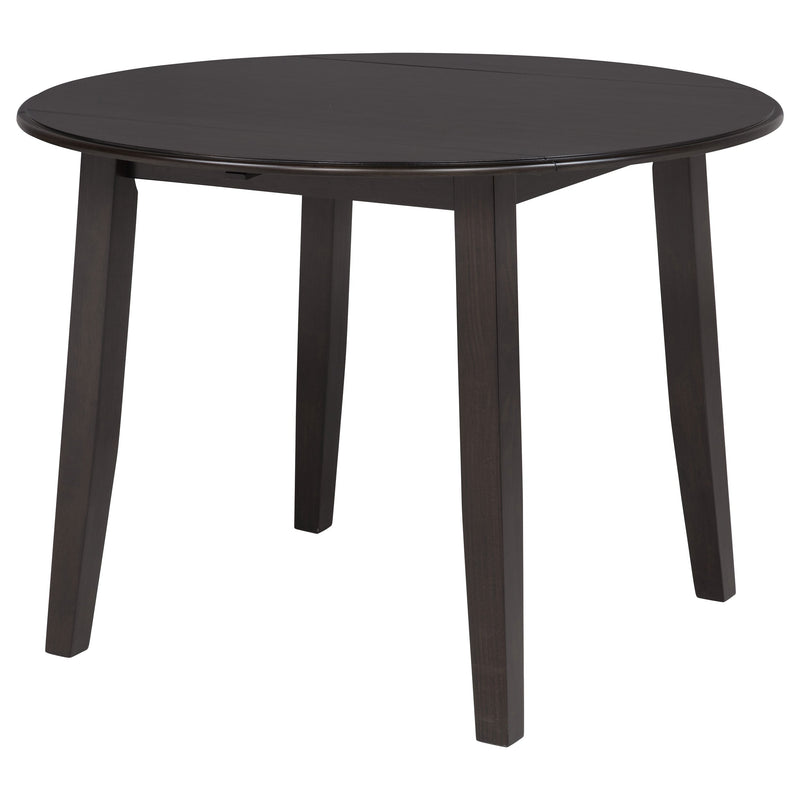 Juego de comedor Catley de 5 piezas con mesa redonda de hojas abatibles, café oscuro