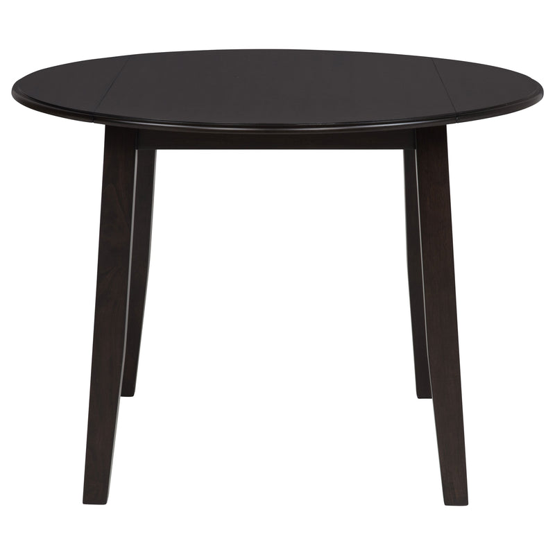 Juego de comedor Catley de 5 piezas con mesa redonda de hojas abatibles, café oscuro