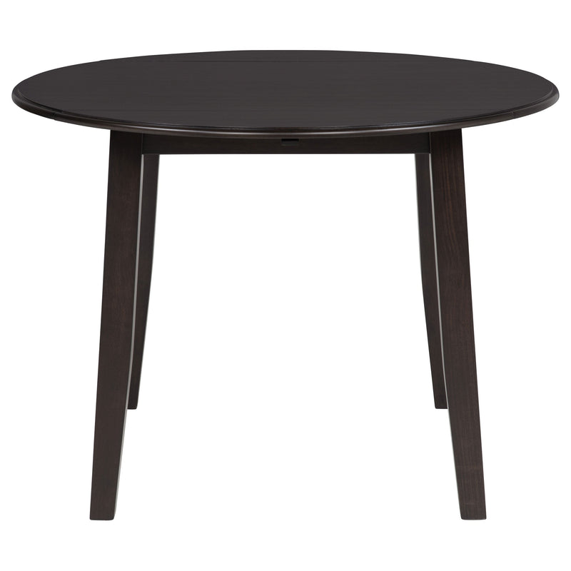 Juego de comedor Catley de 5 piezas con mesa redonda de hojas abatibles, café oscuro