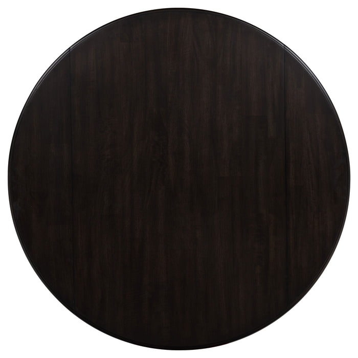 Catley 5-piece Round Drop Leaf Dining Table Set Dark Coffee