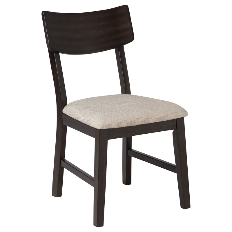 Juego de comedor Catley de 5 piezas con mesa redonda de hojas abatibles, café oscuro