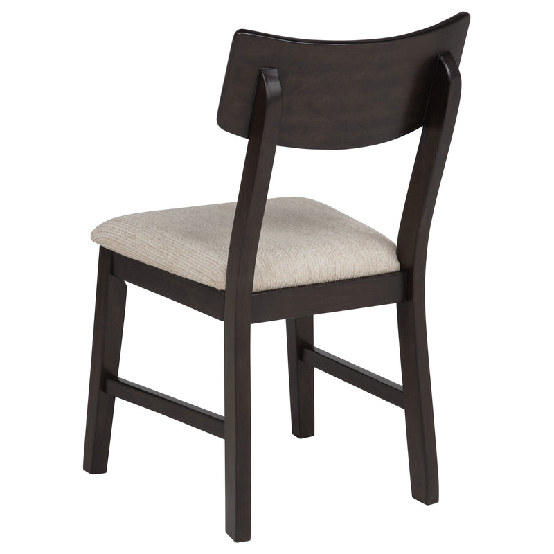 Juego de comedor Catley de 5 piezas con mesa redonda de hojas abatibles, café oscuro