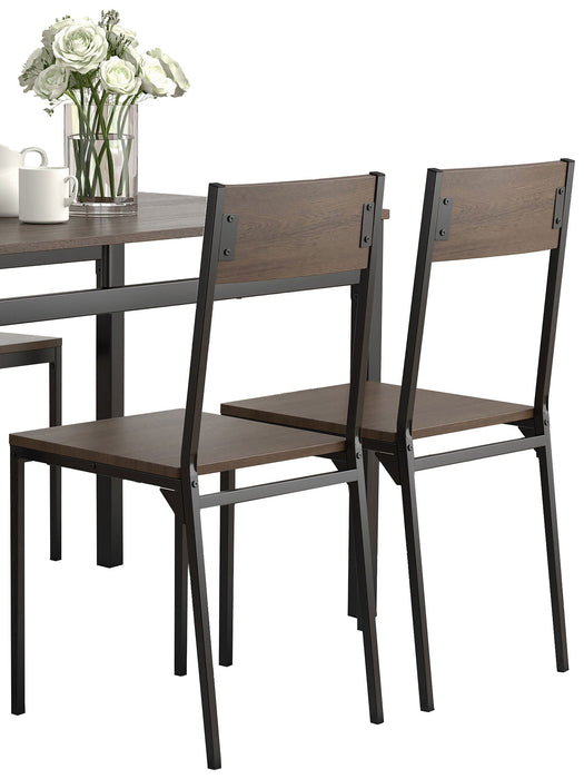 Lana  Rectangular Dining Table Set Dark Brown and Matte Black