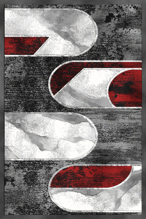 URBAN Rug DESIGN 15175 Grey-Red 5x8 (5'2x7'5")"