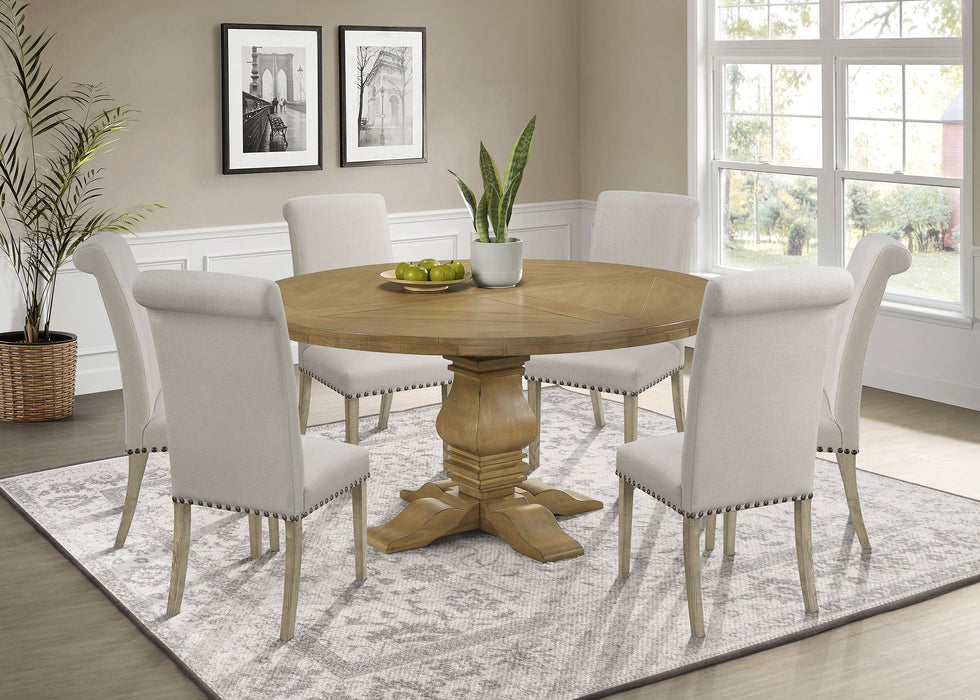 Florence  Round Dining Table Set Rustic Honey