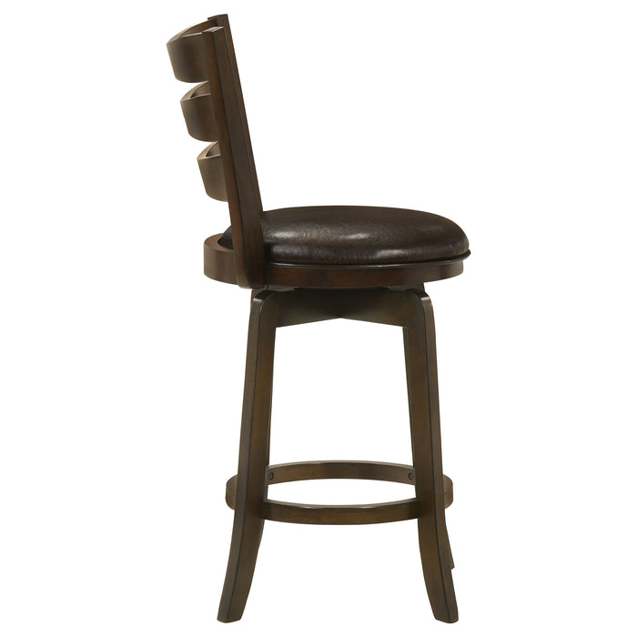 Murphy Ladder Back Counter Height Swivel Bar Stool Dark Cherry and Brown