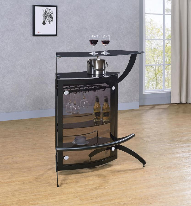 Dallas 2-shelf Curved Freestanding Home Bar Cabinet