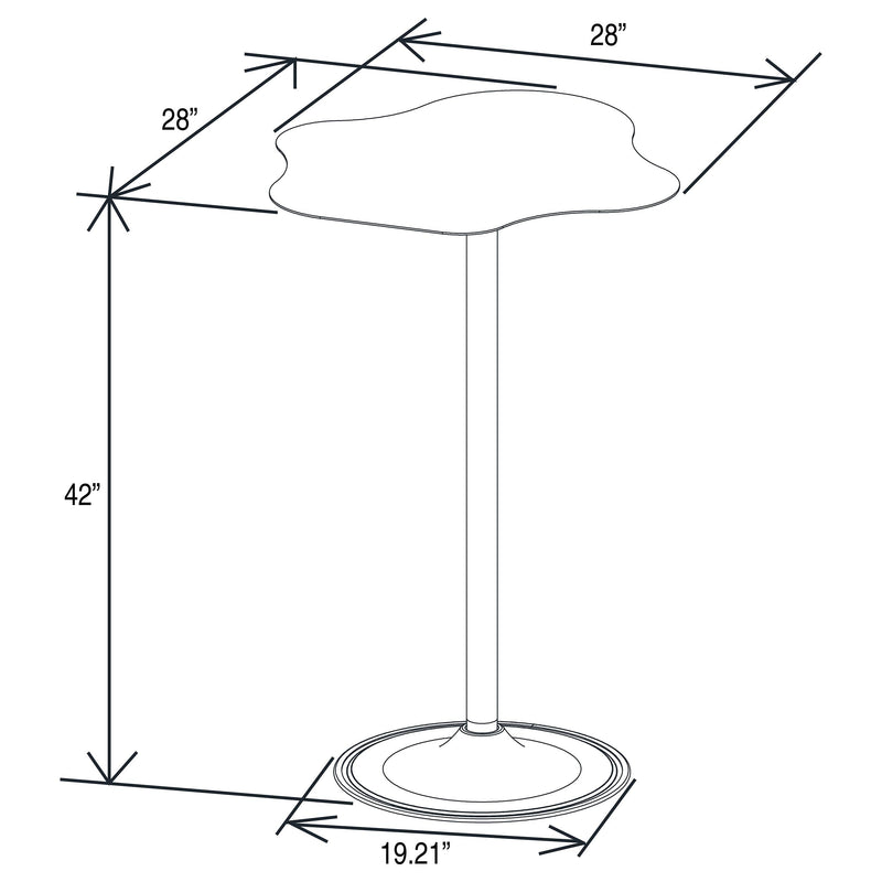Keanu Curved 29-inch Cloud-Shaped Bistro Bar Table Black