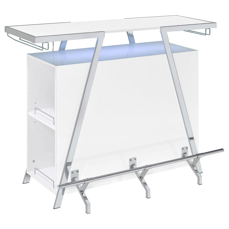 Bar de Cocina Araceli Independiente con LED Blanco Alto Brillo