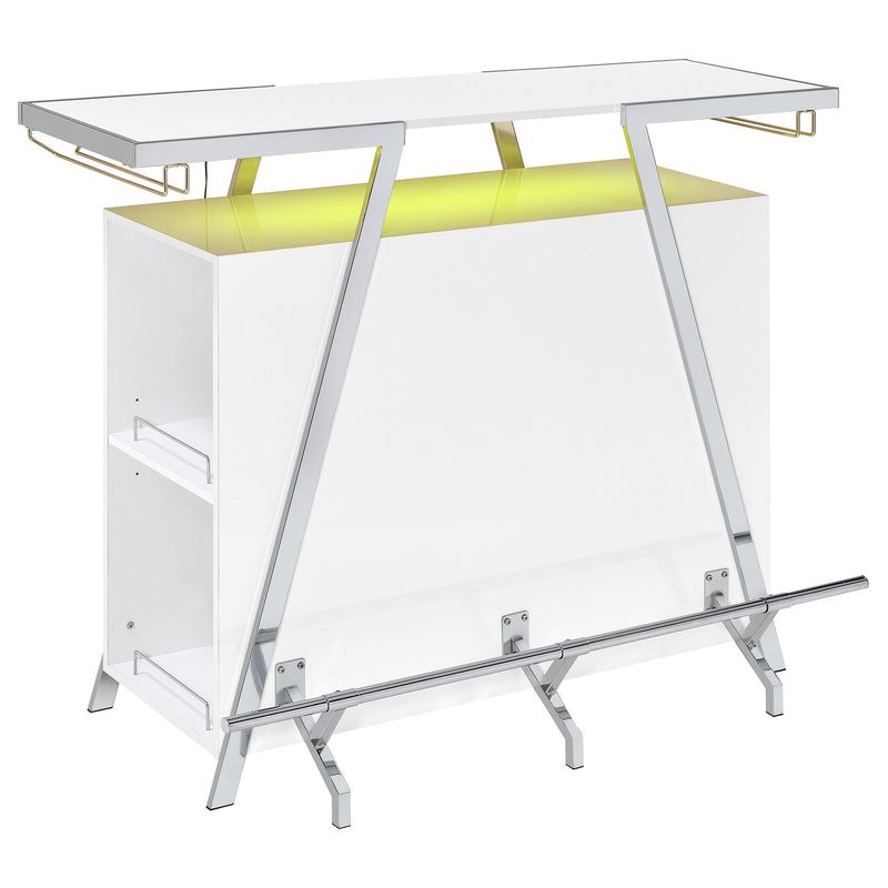 Bar de Cocina Araceli Independiente con LED Blanco Alto Brillo