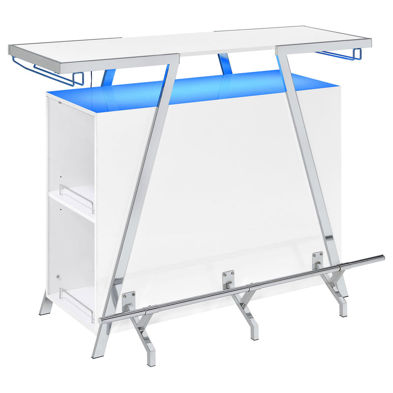 Bar de Cocina Araceli Independiente con LED Blanco Alto Brillo
