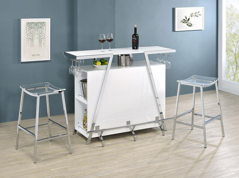 Bar de Cocina Araceli Independiente con LED Blanco Alto Brillo