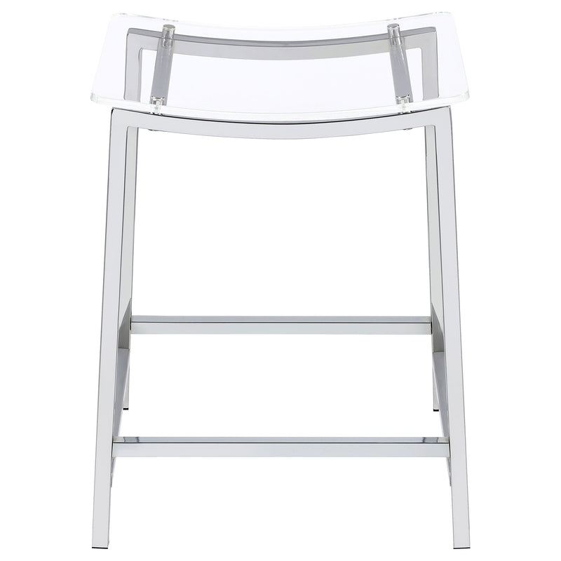 Jovani Acrylic Backless Counter Stool Chrome (Set of 2)
