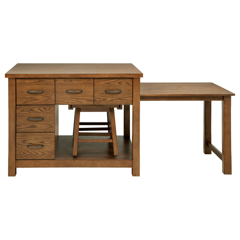 Isla de cocina Mayfair de 3 piezas con mesa extensible de roble oscuro